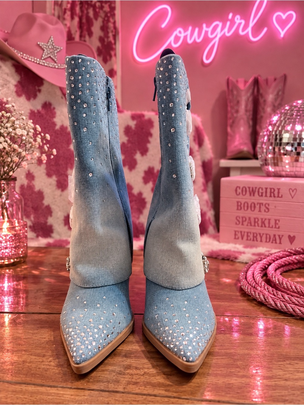 Thalia Sodi Nami Denim Boot